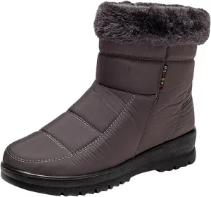 Waterproof Winter Boots Women Slip on Snow Boots for Women Ankle Booties Ladies Snow Boots Waterproof Wide Boots for Winter Fashion for Women Slip on Botas De Nieve Impermeables Para Mujer