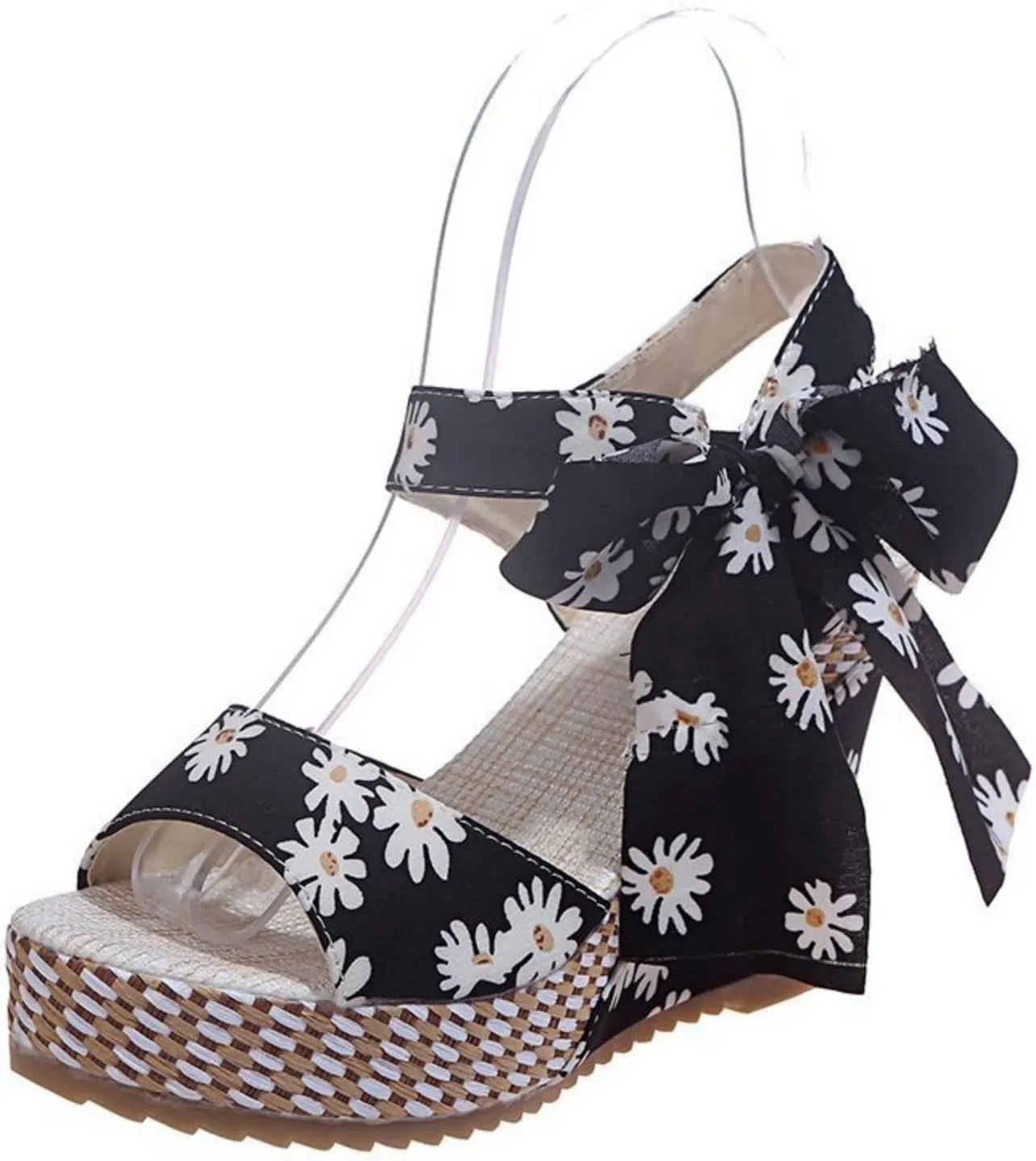 Wedge Sandals for Women 2025 Comfortable Dressy Platform Sandal Thick Heels Shoes Outdoor Walking&Office Work Open Toe Wedges Bow Ankle Strap Casual Beach Shoe Comfort Wear Breathable Fashion Footwear
