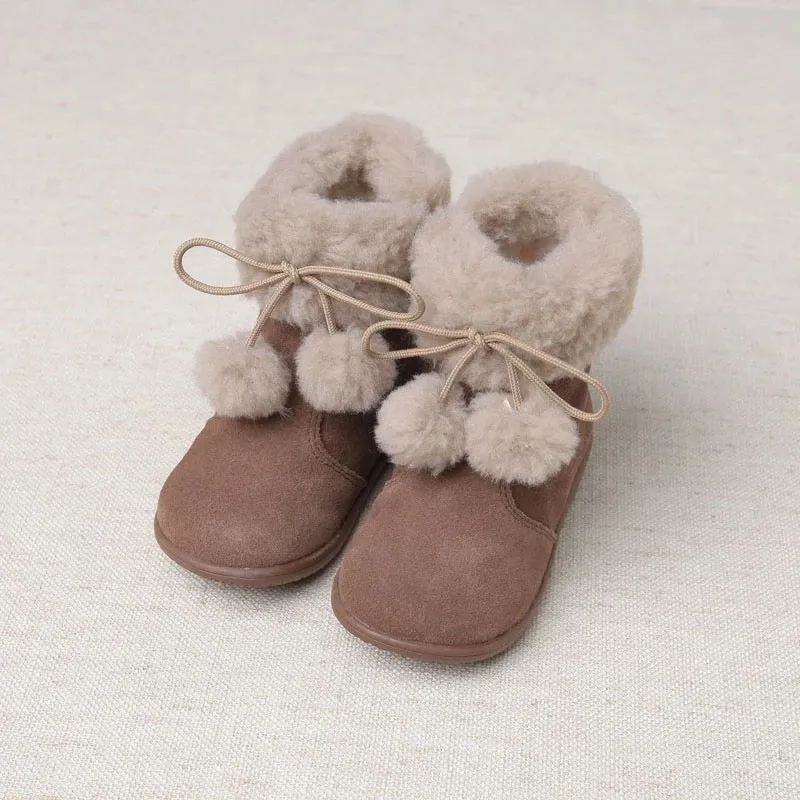 Winter Booties with Pompoms