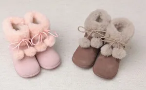 Winter Booties with Pompoms
