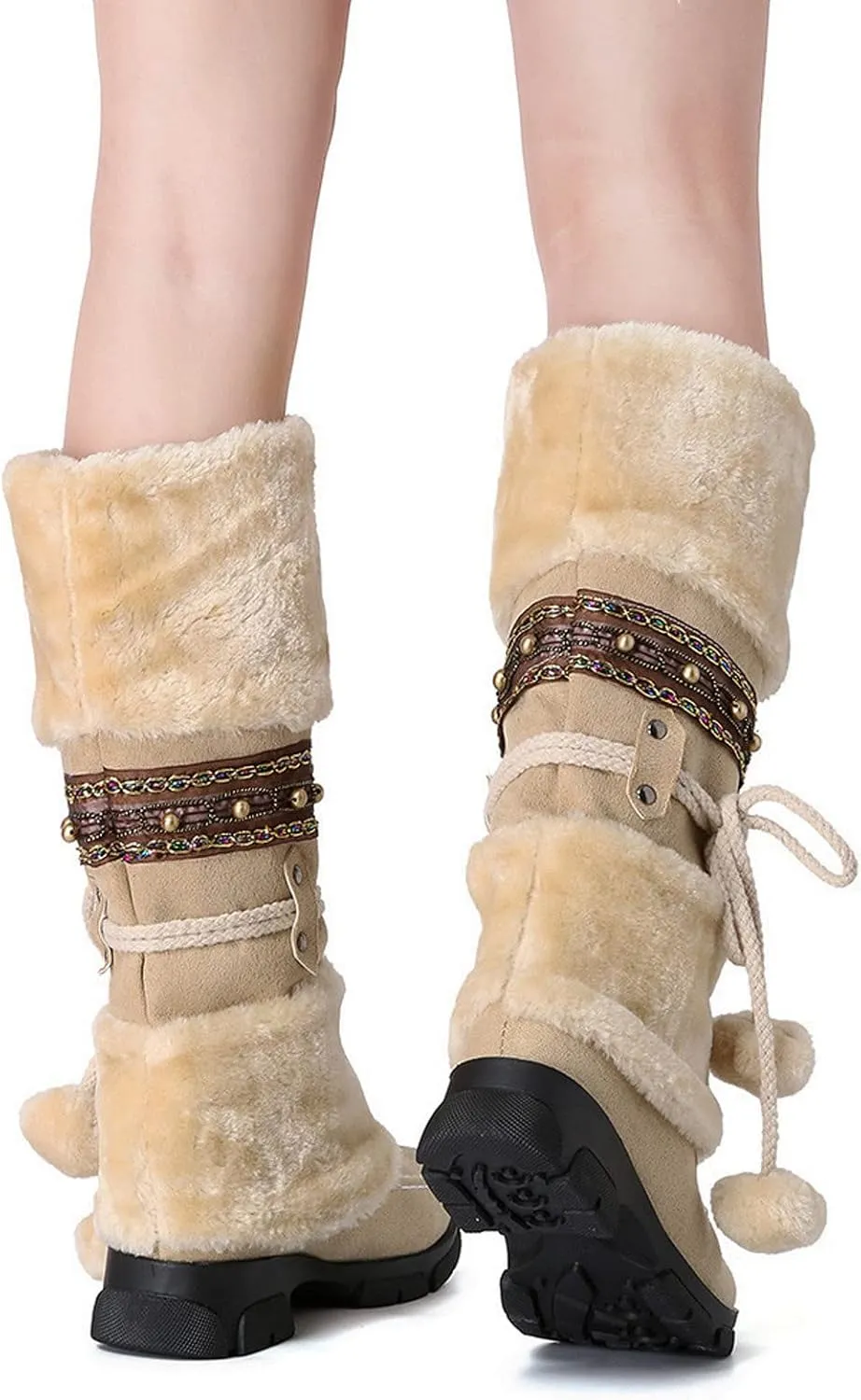 Winter Boots for Women Knee High Snowboard Boots Womens 9.5 White Warm Winter Boots Women Size 11 Tall Snow Boots Waterproof Womens Boots Wide Width