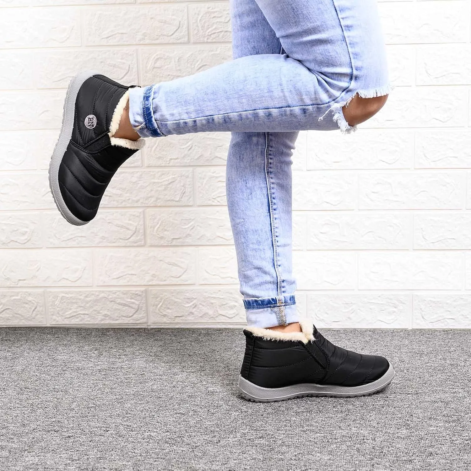 Women's Snow Boots Waterproof Insulated Snow Booties for Women Waterproof Snow Boots for Women 7.5 Wide Women's Winter Booties Slippers Tall Winter Boots for Women with Heel