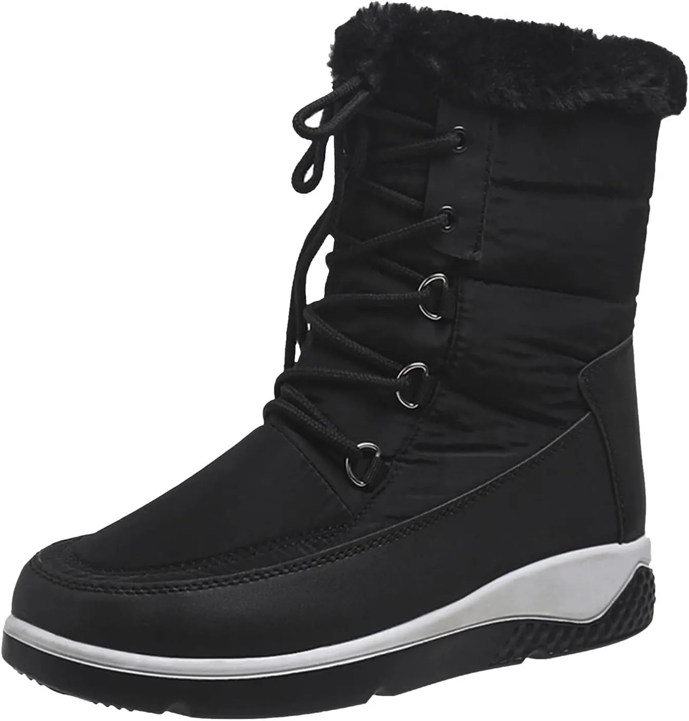 Women's Snow Boots Waterproof Size 11 Women's Short Long Fur Mouth Leather Snow Boots Womens Boots for Snow and Ice Zapatos Para La Nieve De Mujer De Hule Botas De Invierno Y Nieve Para Mujer