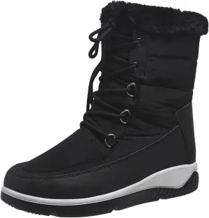 Women's Snow Boots Waterproof Size 11 Women's Short Long Fur Mouth Leather Snow Boots Womens Boots for Snow and Ice Zapatos Para La Nieve De Mujer De Hule Botas De Invierno Y Nieve Para Mujer