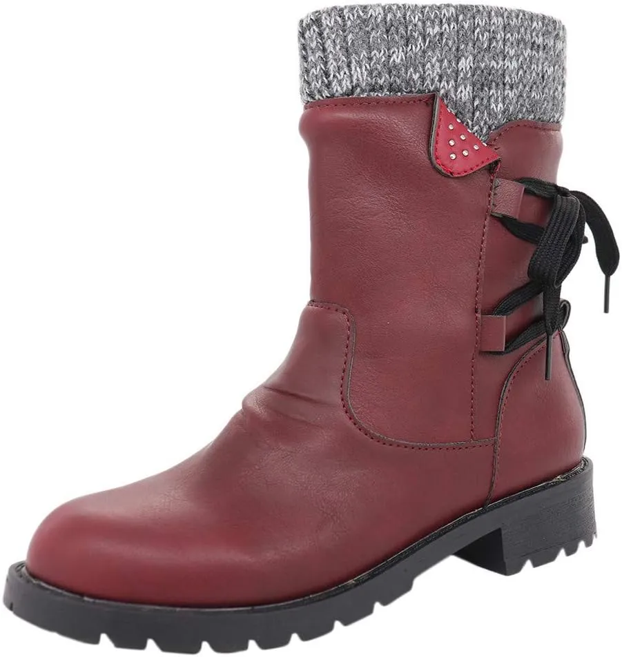 Women's Snow Boots Waterproof Size 12 Womens Tall Snow Boots Waterproof Wide Calf Winter Boots for Women Plus Size Outdoor Boots Women Slip on Tall Winter Boots for Women Fashion